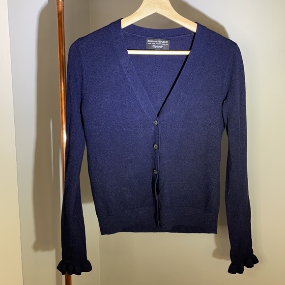 Banana Republic Navy Fine Italian Yard Cardigan by Filpucci - Very Rare - Picture 2 of 5